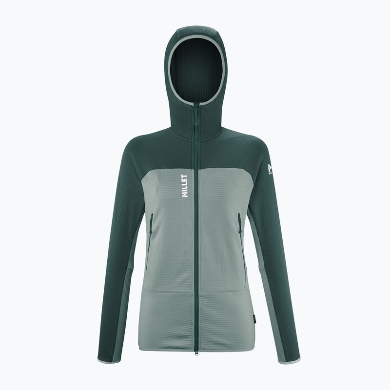 Hanorac pentru femei Millet Fusion Grid Hoodie seaweed/bottle