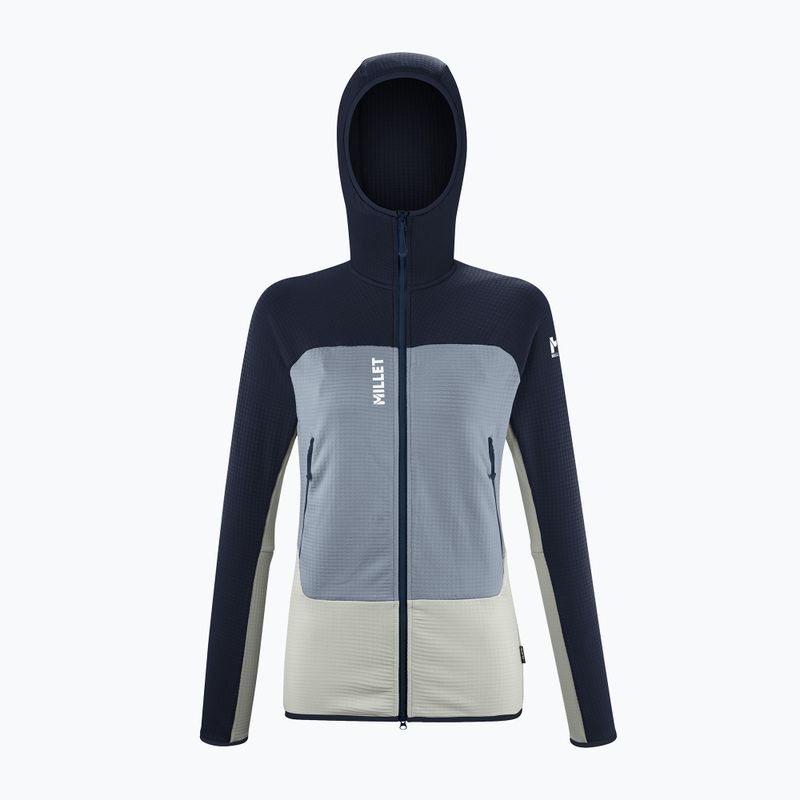Hanorac pentru femei Millet Fusion Grid Hoodie foggy dew/saphir