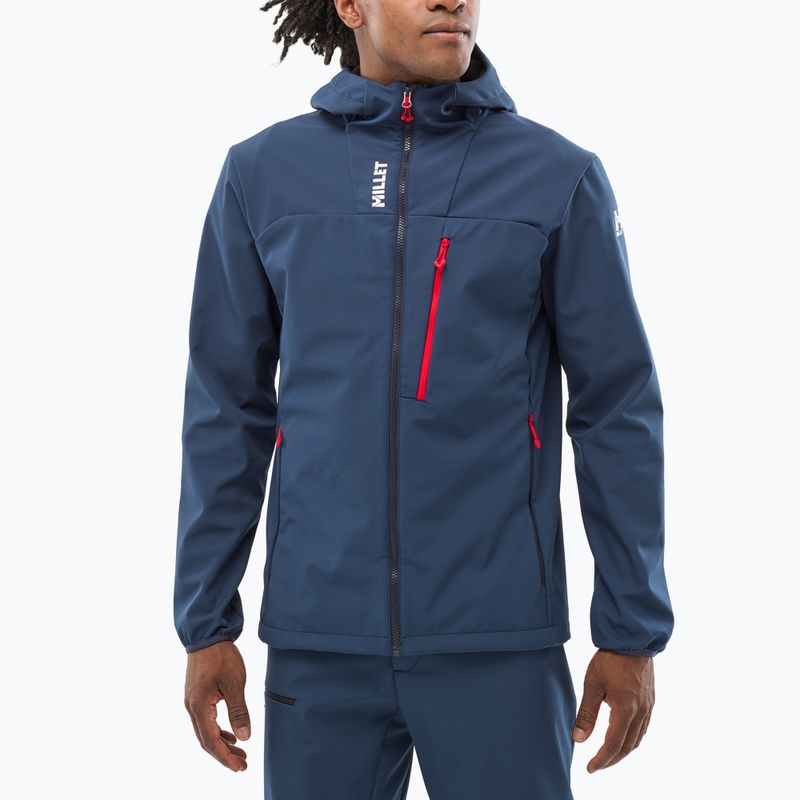 Geacă softshell pentru bărbați Millet Seneca Shield Hoodie saphir