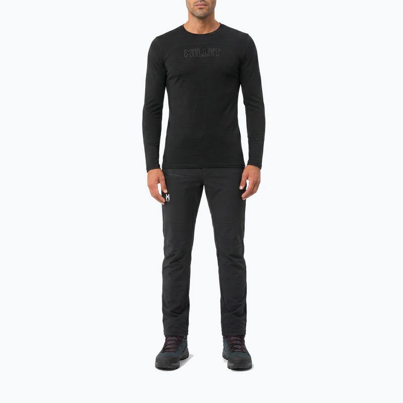 Longsleeve de trekking pentru bărbați Millet Ubic Wool LS Pullover black 2