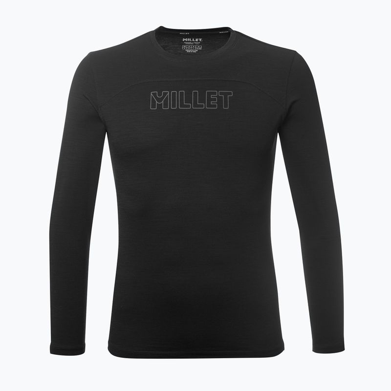 Longsleeve de trekking pentru bărbați Millet Ubic Wool LS Pullover black 3