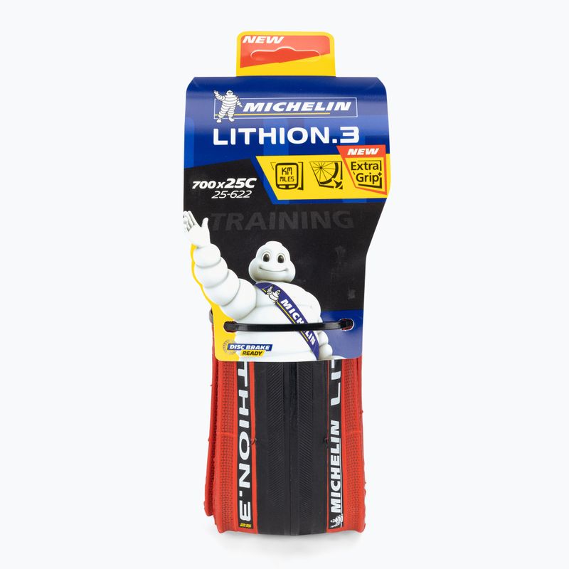 Anvelopă de bicicletă Michelin Lithion3 Ts Kevlar Performance Line roșie 432310 2