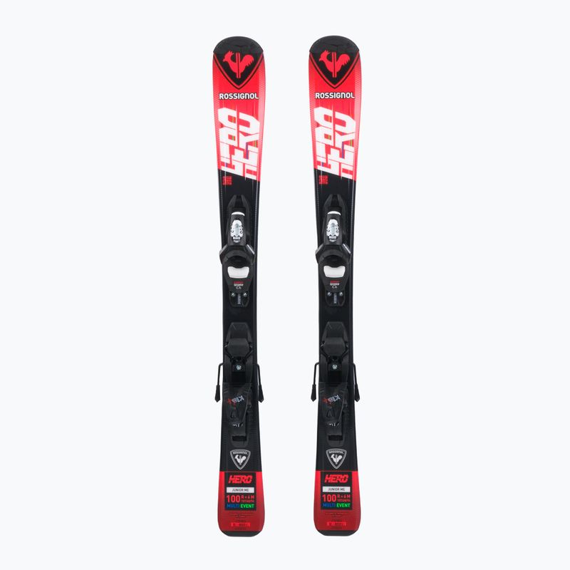 Schiuri de coborâre pentru copii Rossignol Hero 100-140 + Kid4 red