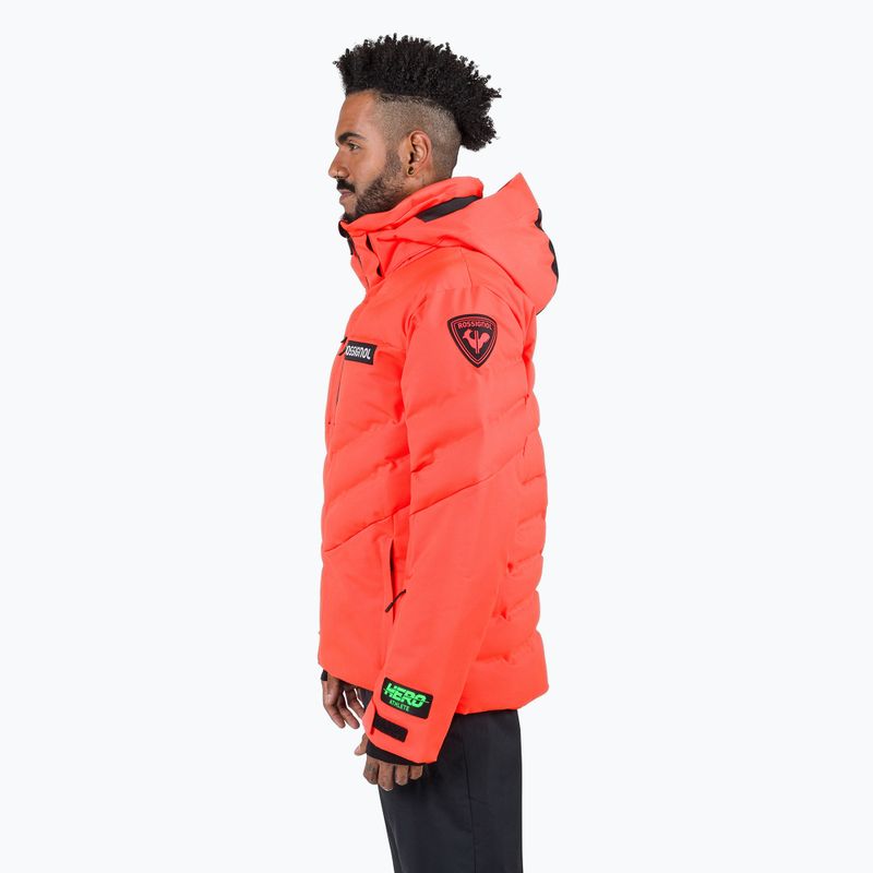 Geacă de schi pentru bărbați Rossignol Hero Blackside Puffy neon red 4