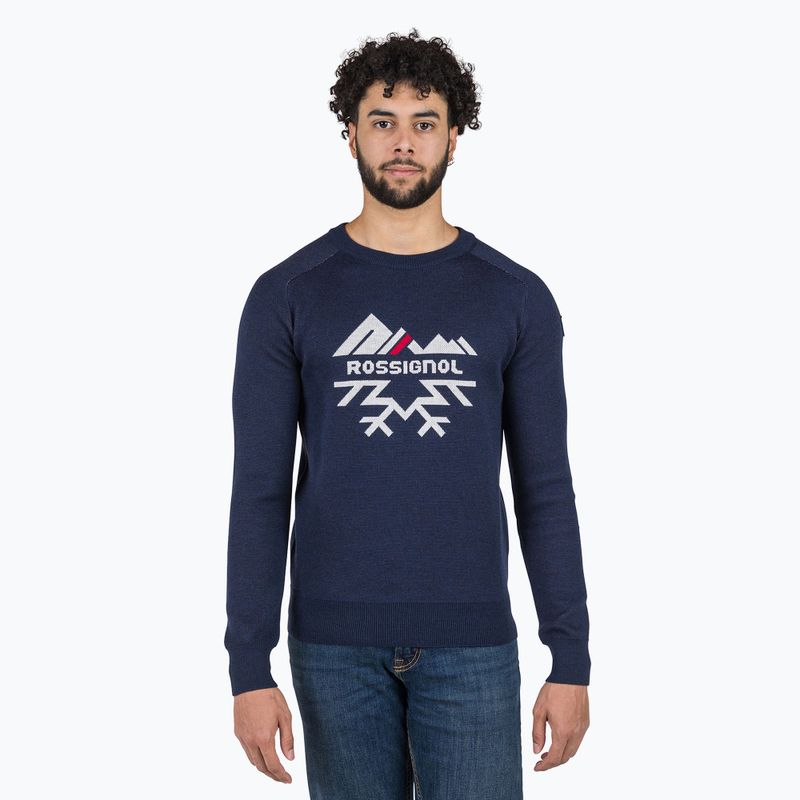 Bluză pentru bărbați Rossignol Jacquard Crew Neck dark navy