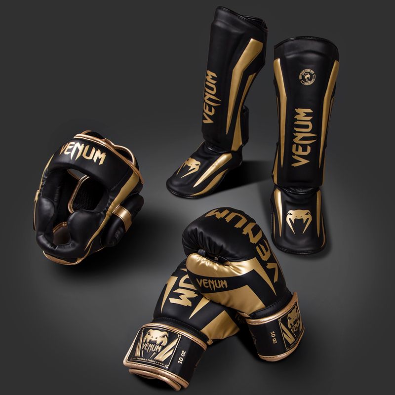 Venum Elite mănuși de box pentru bărbați negru și auriu VENUM-1392 8