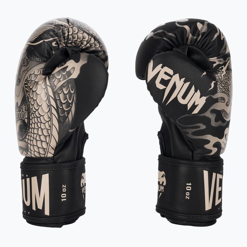 Mănuși de box Venum Dragon's Flight black/sand 3