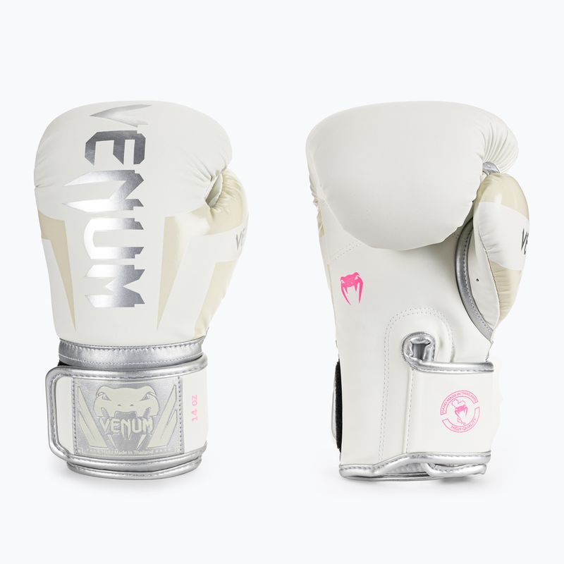 Venum Elite mănuși de box pentru bărbați alb și argintiu 1392-574 3