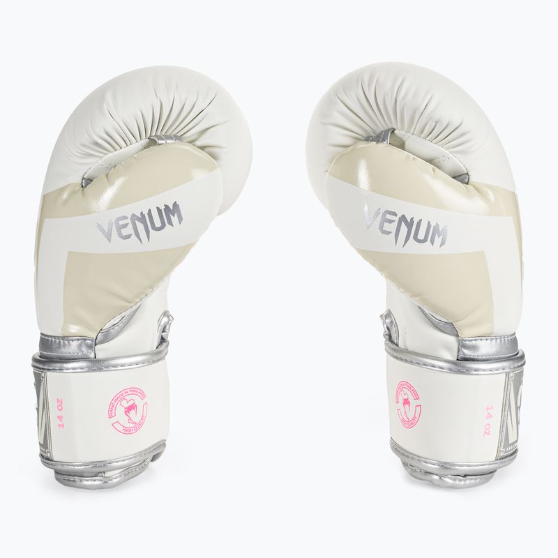 Venum Elite mănuși de box pentru bărbați alb și argintiu 1392-574 4