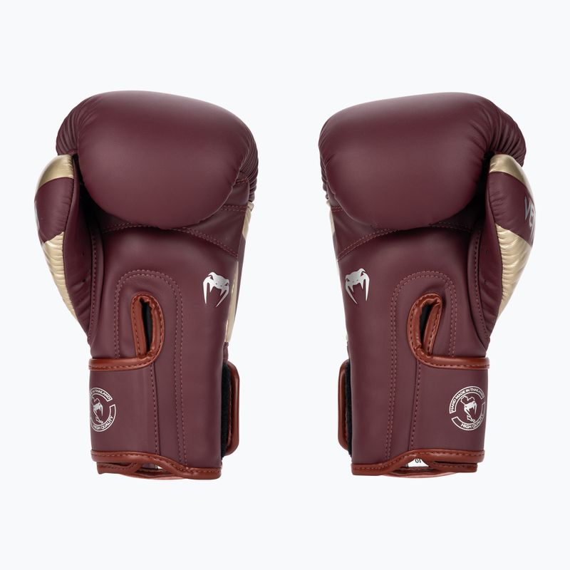 Mănuși de box Venum Elite burgundy/gold 2