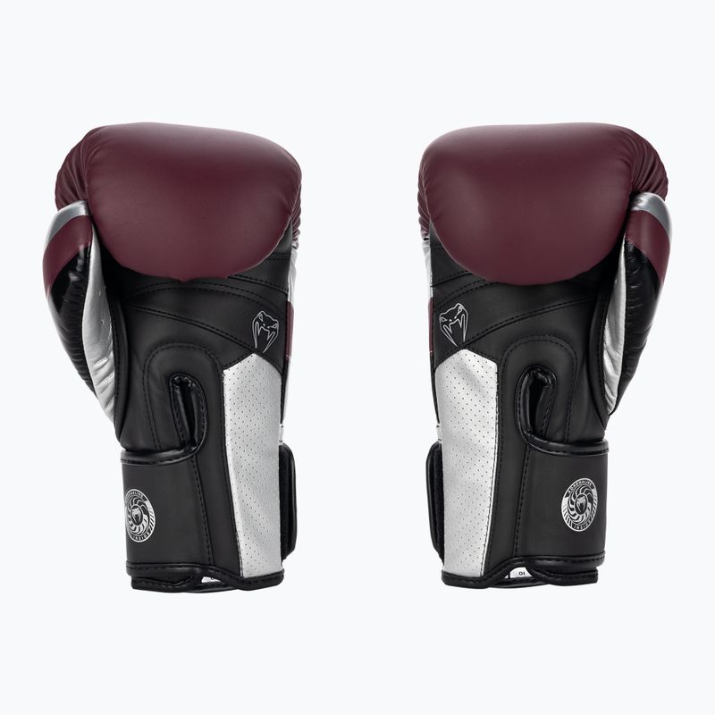 Mănuși de box Venum Elite Evo burgundy/silver 2