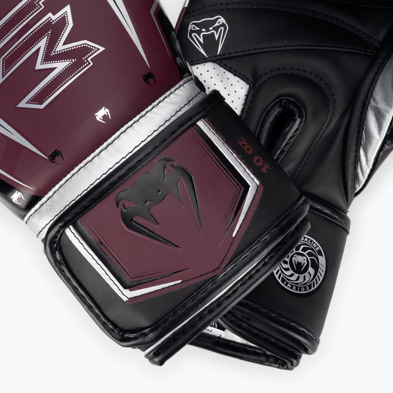 Mănuși de box Venum Elite Evo burgundy/silver 4