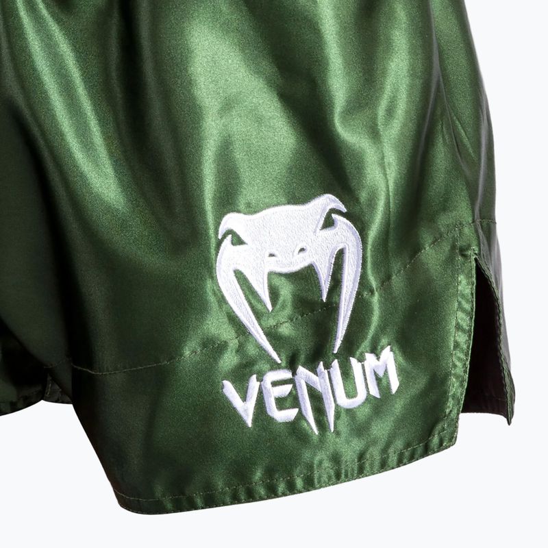 Pantaloni scurți de antrenament pentru bărbați Venum Classic Muay Thai khaki/white 6