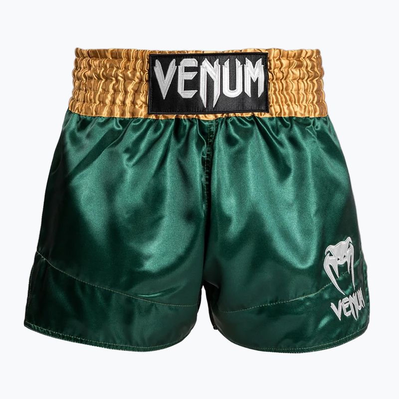 Pantaloni scurți de antrenament pentru bărbați Venum Classic Muay Thai verde/auriu/alb