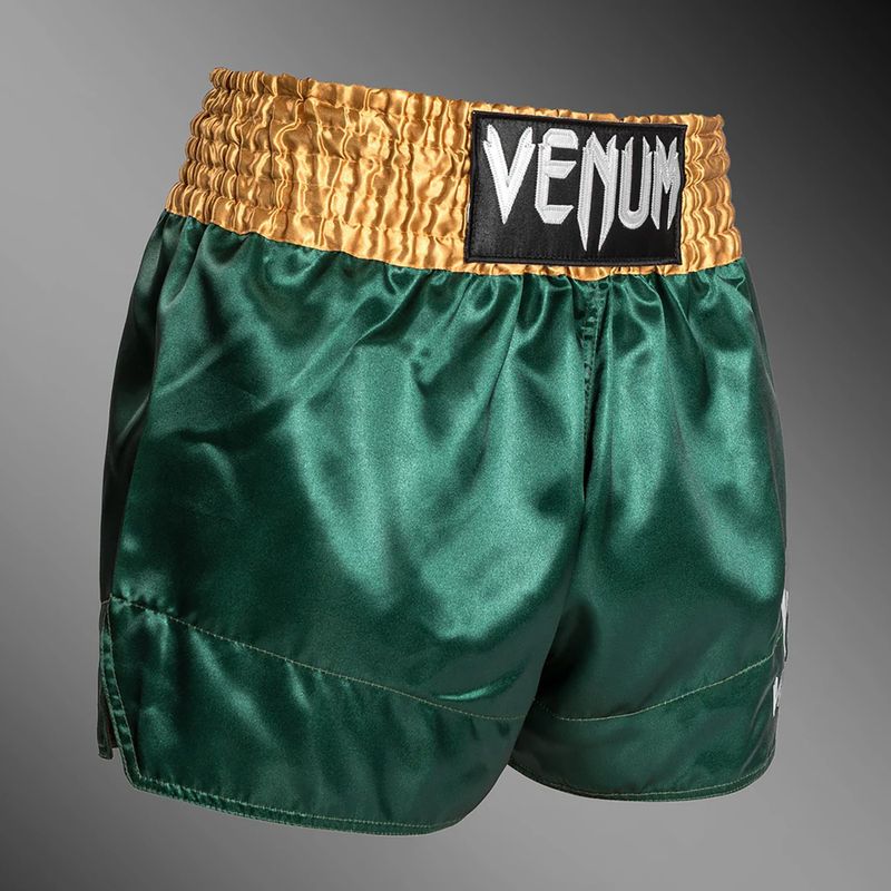 Pantaloni scurți de antrenament pentru bărbați Venum Classic Muay Thai verde/auriu/alb 4
