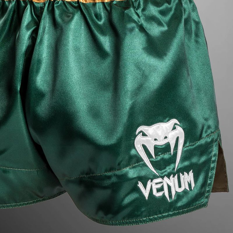 Pantaloni scurți de antrenament pentru bărbați Venum Classic Muay Thai verde/auriu/alb 5