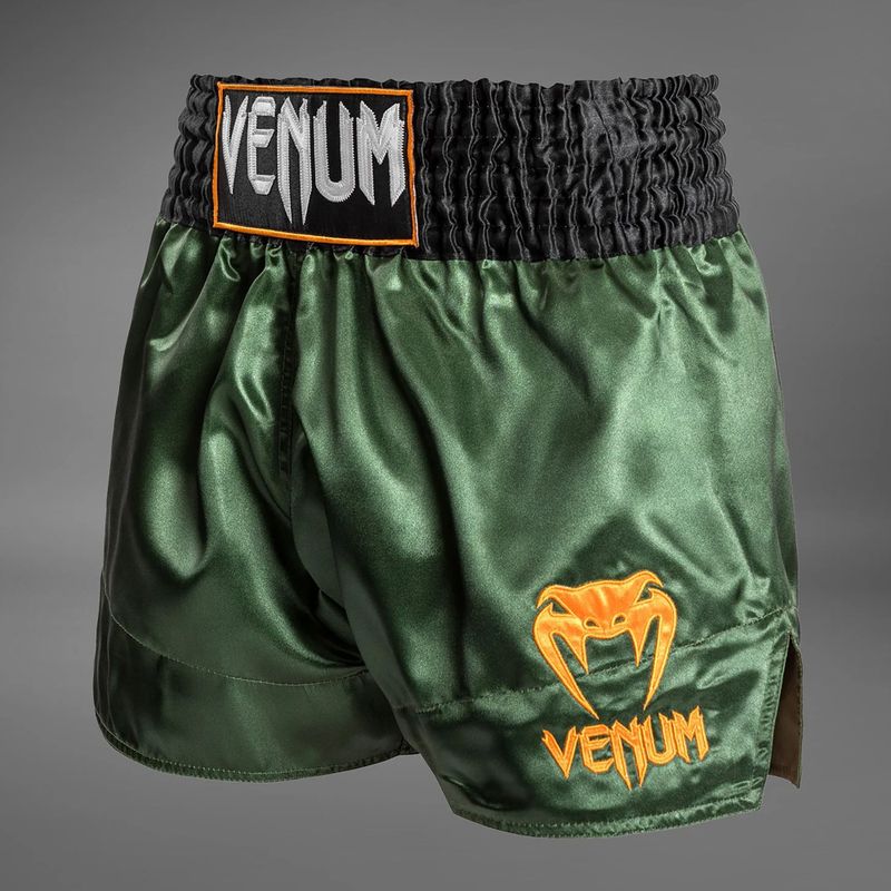 Pantaloni scurți de antrenament pentru bărbați Venum Classic Muay Thai green/gold/black 3