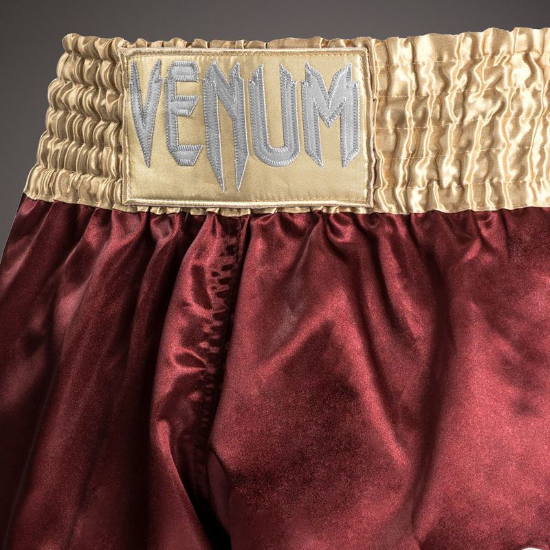 Șorturi de antrenament pentru bărbați Venum Classic Muay Thai burgundy/gold/white 4