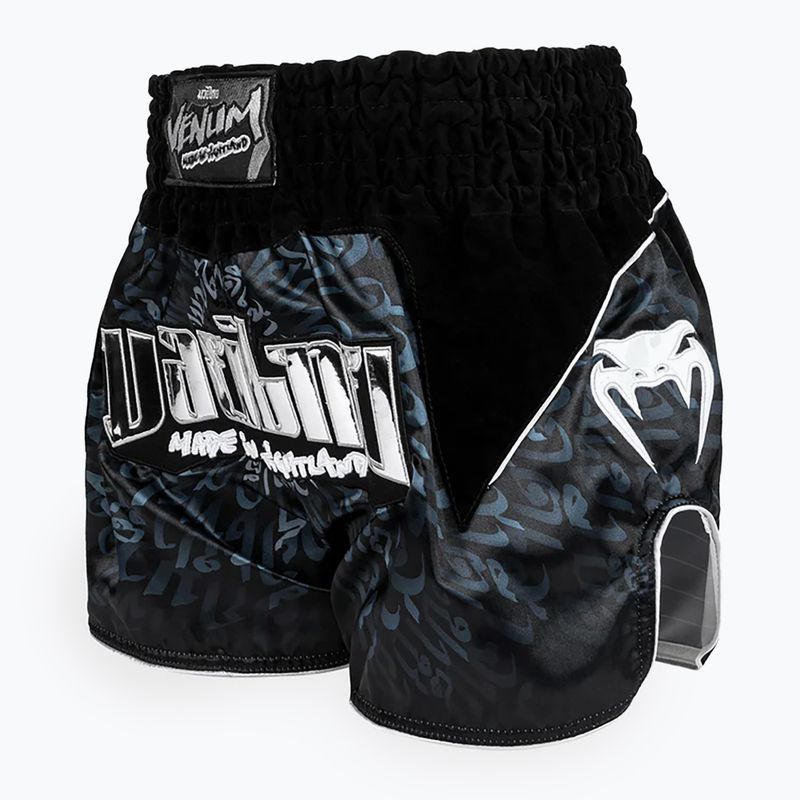 Pantaloni scurți de antrenament Venum Attack Muay Thai black/silver 5