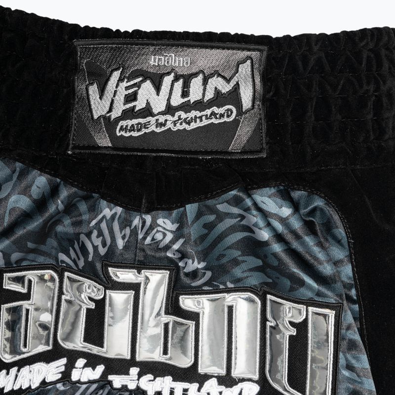 Pantaloni scurți de antrenament Venum Attack Muay Thai black/silver 3