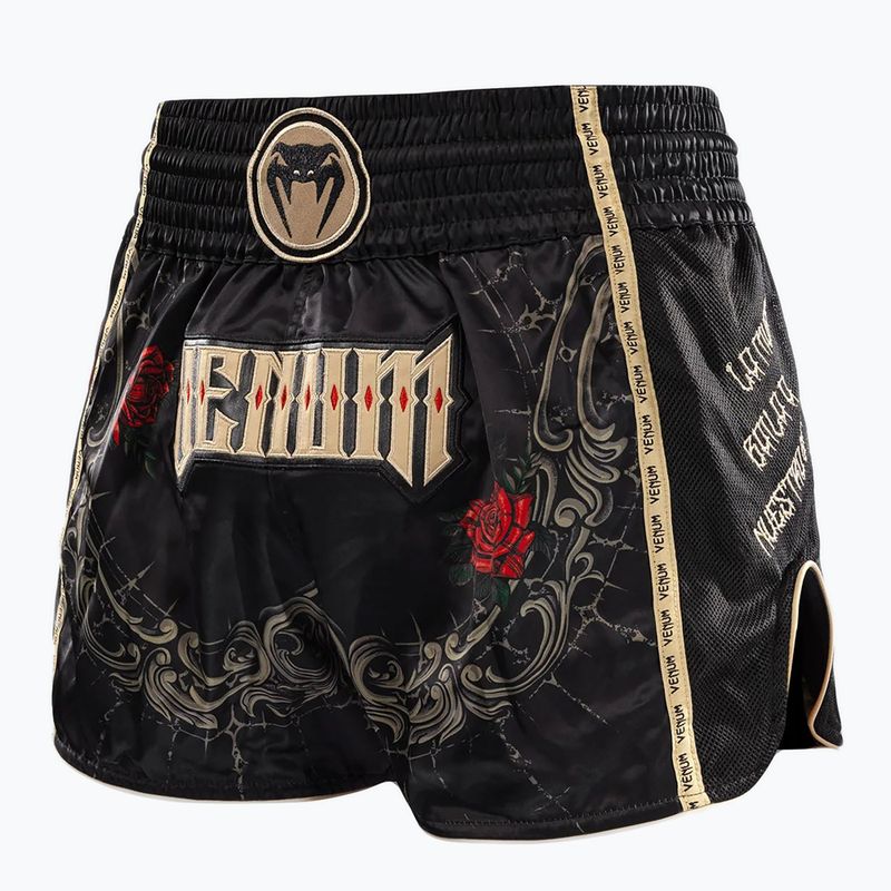 Pantaloni scurți de antrenament pentru bărbați Venum Santa Muerte 5.0 Muay Thai Shorts deep black/gold 3
