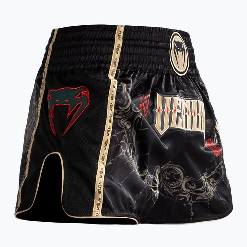 Pantaloni scurți de antrenament pentru bărbați Venum Santa Muerte 5.0 Muay Thai Shorts deep black/gold 4
