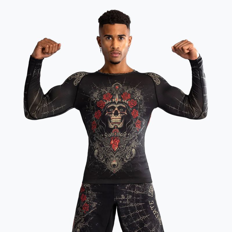Rashguard longsleeve pentru bărbați  Venum Santa Muerte 5.0 Men’S Long Sleeve Rashguard deep black/gold 4
