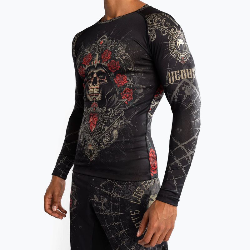 Rashguard longsleeve pentru bărbați  Venum Santa Muerte 5.0 Men’S Long Sleeve Rashguard deep black/gold 5
