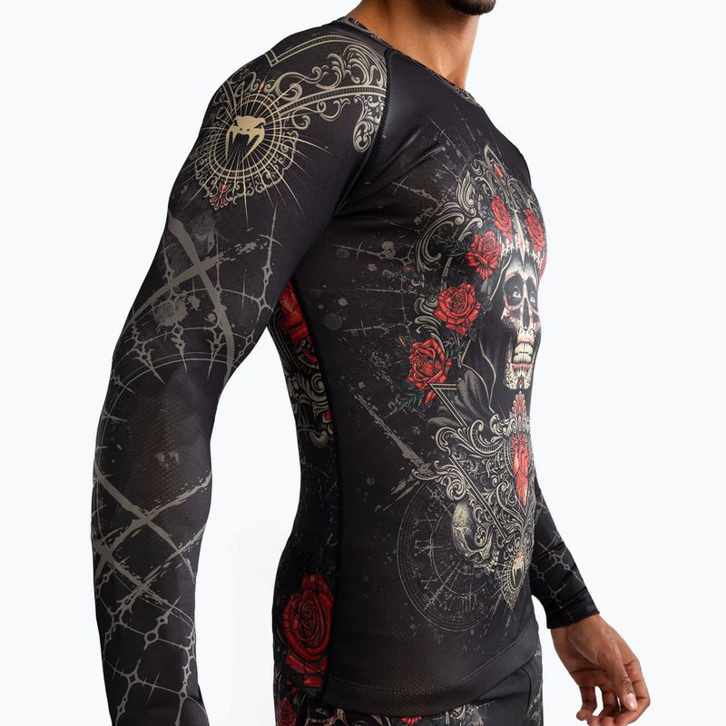 Rashguard longsleeve pentru bărbați  Venum Santa Muerte 5.0 Men’S Long Sleeve Rashguard deep black/gold 6
