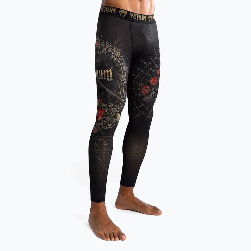 Colanți de antrenament pentru bărbați Venum Santa Muerte 5.0 Men’s Spats deep black/gold 5