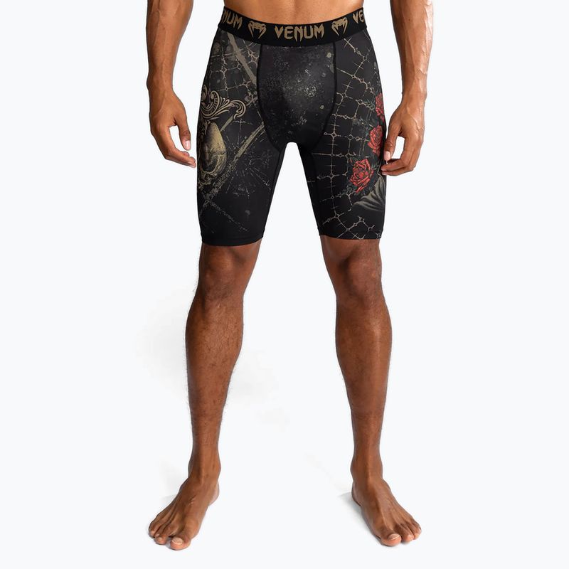 Pantaloni scurți de antrenament pentru bărbați Venum Santa Muerte 5.0 Men’S Vale Tudo Shorts deep black/gold