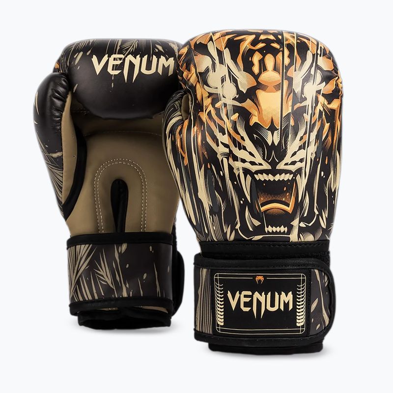 Mănuși de box pentru copii Venum Tiger Kids Boxing negru/orange neon