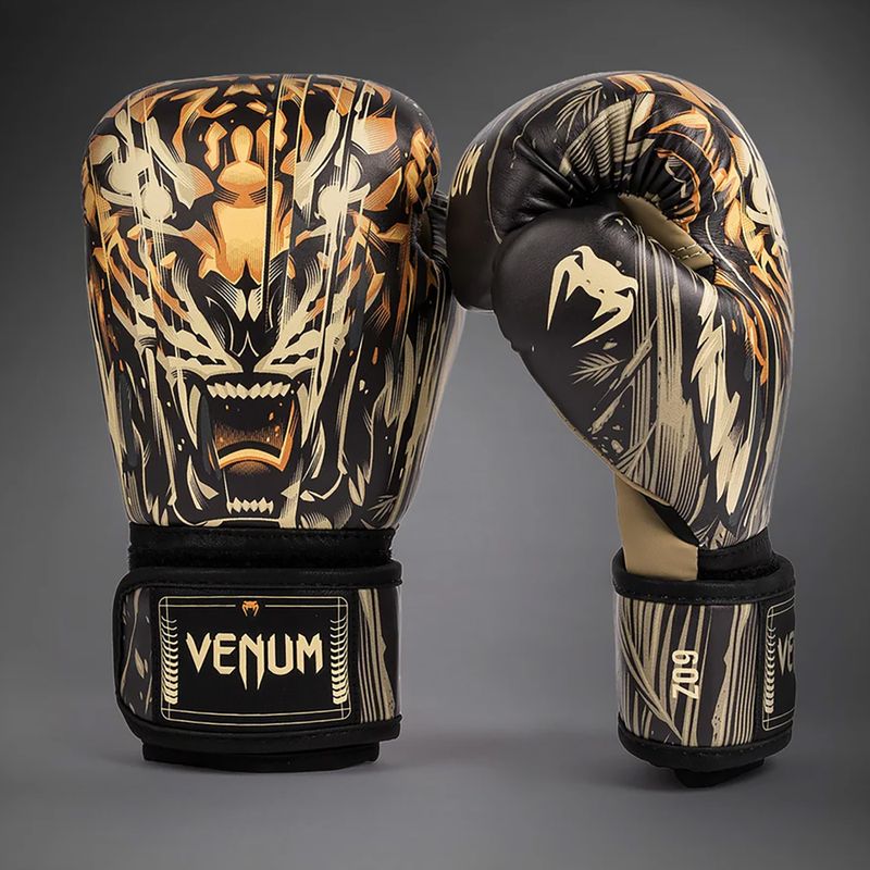 Mănuși de box pentru copii Venum Tiger Kids Boxing negru/orange neon 2