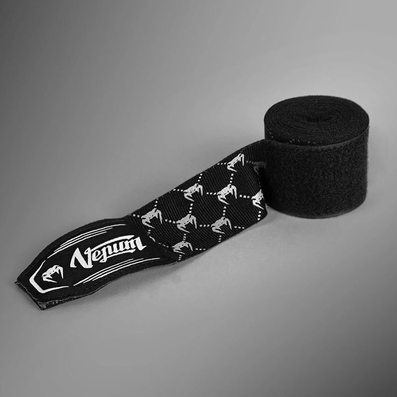 Bandaje de box Venum Hand Wraps 250 cm black/white 3