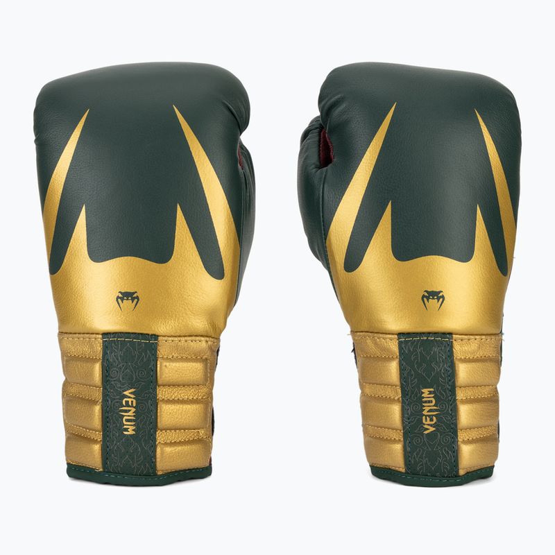 Mănuși de box Venum Reverso Boxing green/gold 2