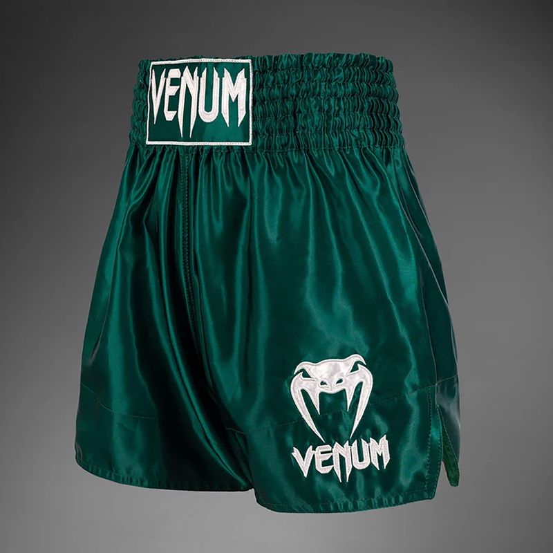 Pantaloni scurți de antrenament pentru bărbați Venum Classic Muay Thai deep forest green 3