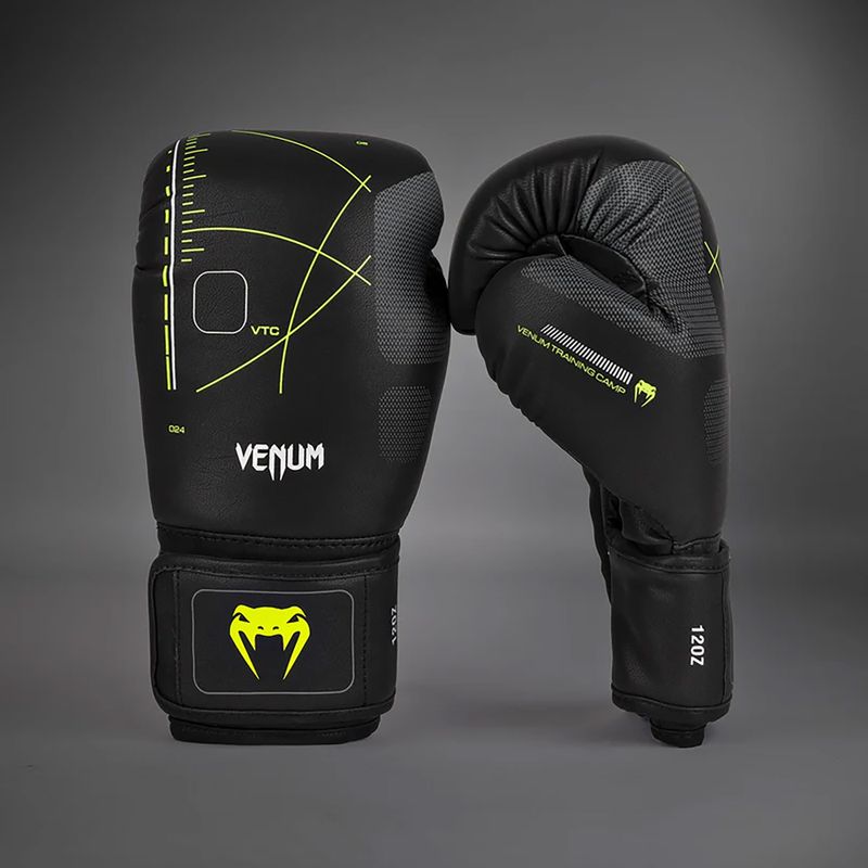 Mănuși de box Venum Training Camp 4.0 black/neo green 2