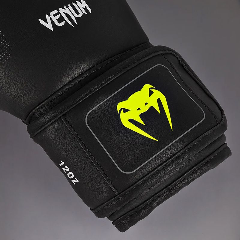 Mănuși de box Venum Training Camp 4.0 black/neo green 5