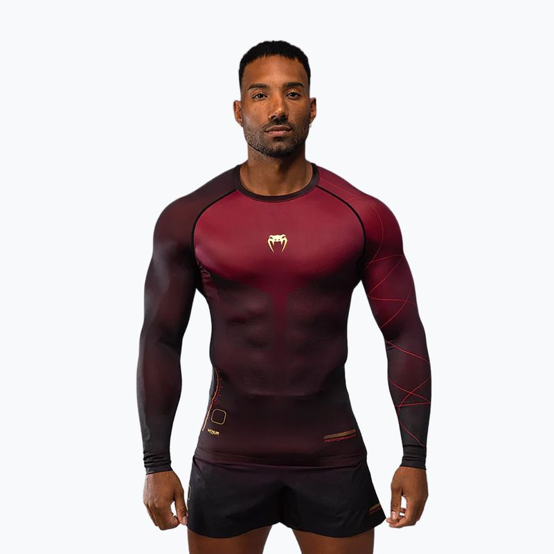 Longsleeve de antrenament pentru bărbați Venum Tactical XT Rashguards black/burgundy/gold