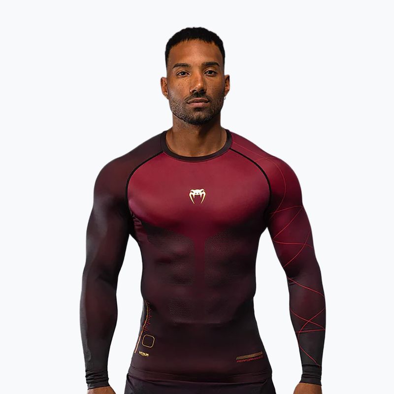 Longsleeve de antrenament pentru bărbați Venum Tactical XT Rashguards black/burgundy/gold