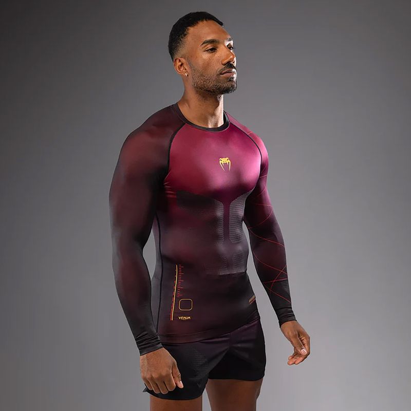 Longsleeve de antrenament pentru bărbați Venum Tactical XT Rashguards black/burgundy/gold 3