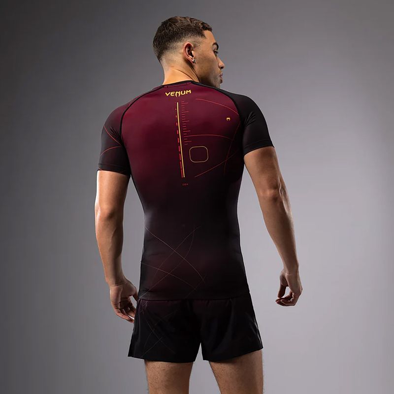 Tricou de antrenament pentru bărbați Venum Tactical XT Rashguards black/burgundy/gold 2