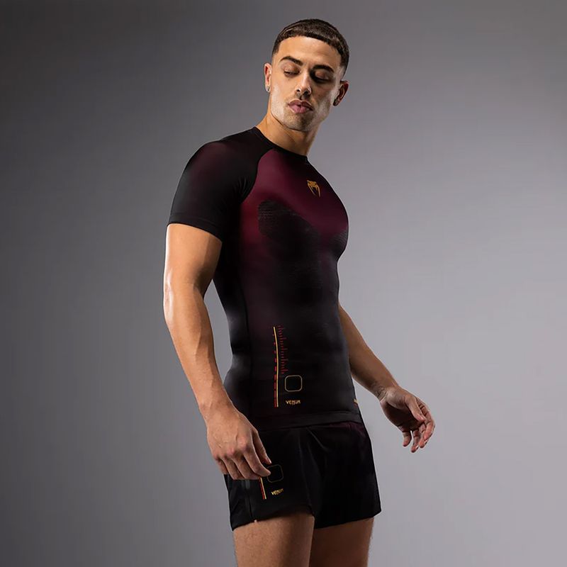 Tricou de antrenament pentru bărbați Venum Tactical XT Rashguards black/burgundy/gold 3