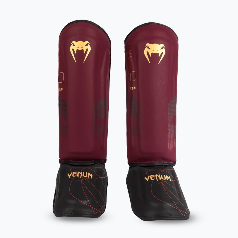 Protectoare pentru tibie și picior pentru femei Venum Tactical XT Shinguards negru/burgundy/gold
