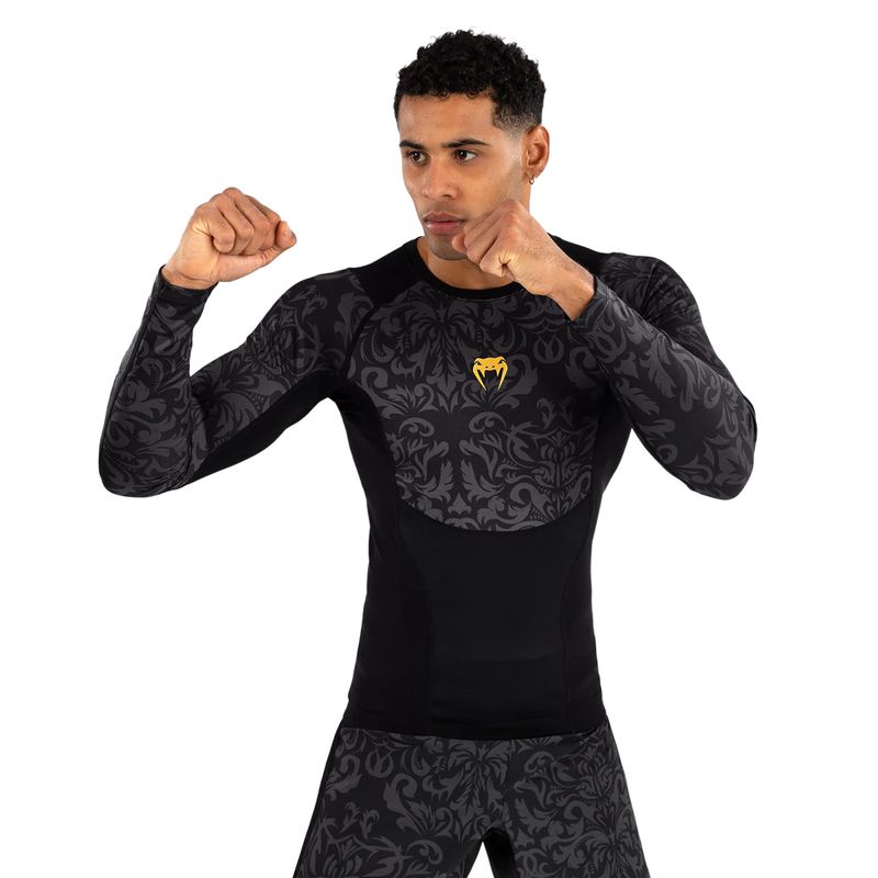 Rashguard longsleeve pentru bărbați Venum x Ilia Topuria Unmatched Rashguard black/gold 3