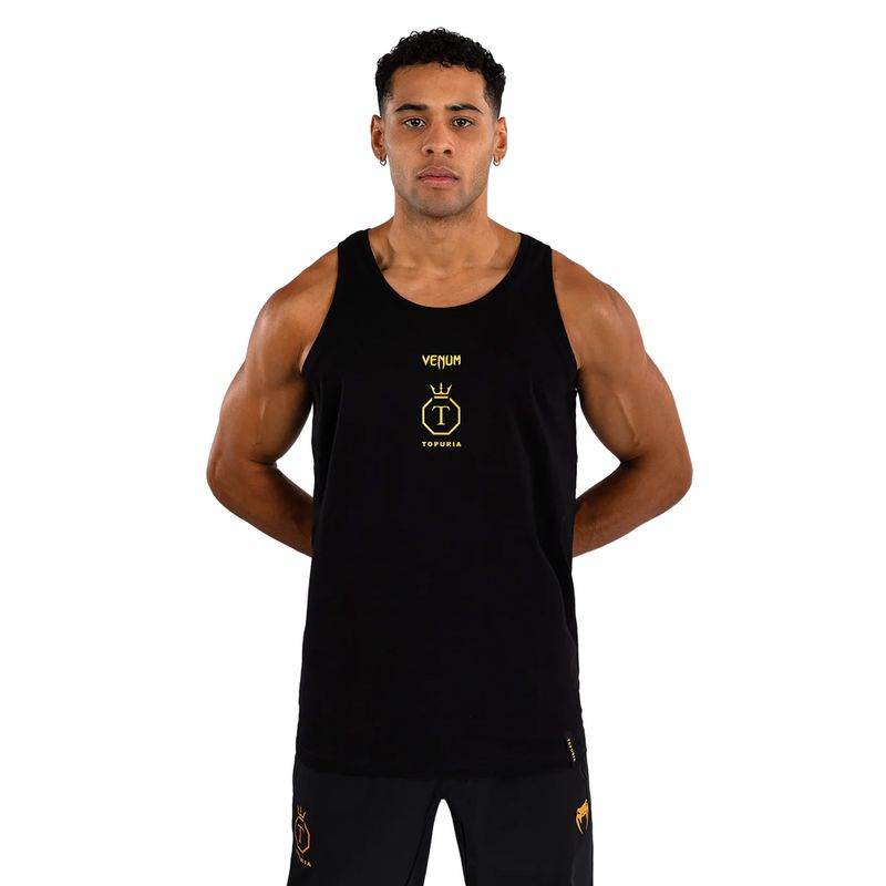 Tank top de antrenament pentru bărbați Venum x Ilia Topuria Unmatched black/gold 3