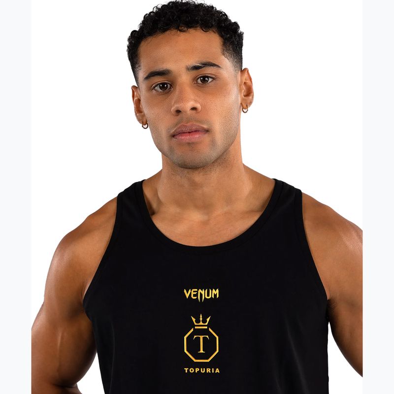 Tank top de antrenament pentru bărbați Venum x Ilia Topuria Unmatched black/gold 4