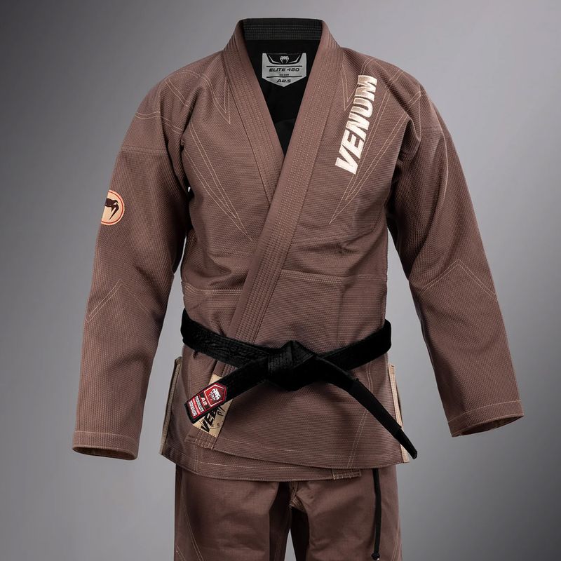 GI pentru brazilian jiu-jitsu Venum Elite 5.0 maro ciocolatiu 4
