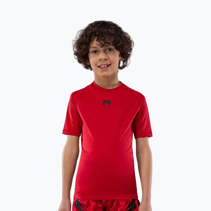 Tricou de antrenament pentru copii Venum Contender Rashguards Jr cherry red