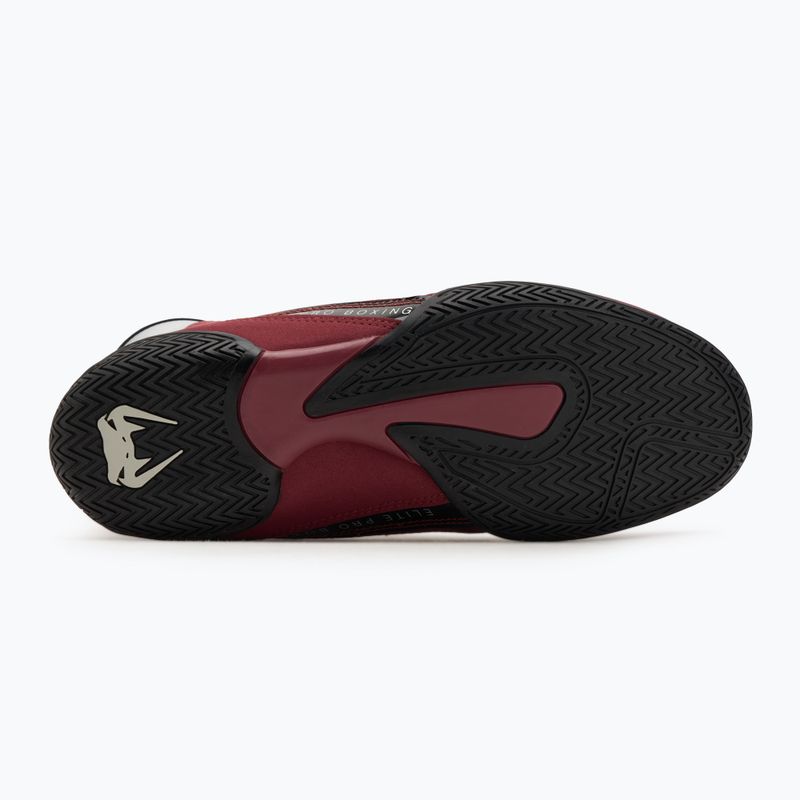 Încălțăminte de box Venum Elite Boxing wine lees/silver logo 4